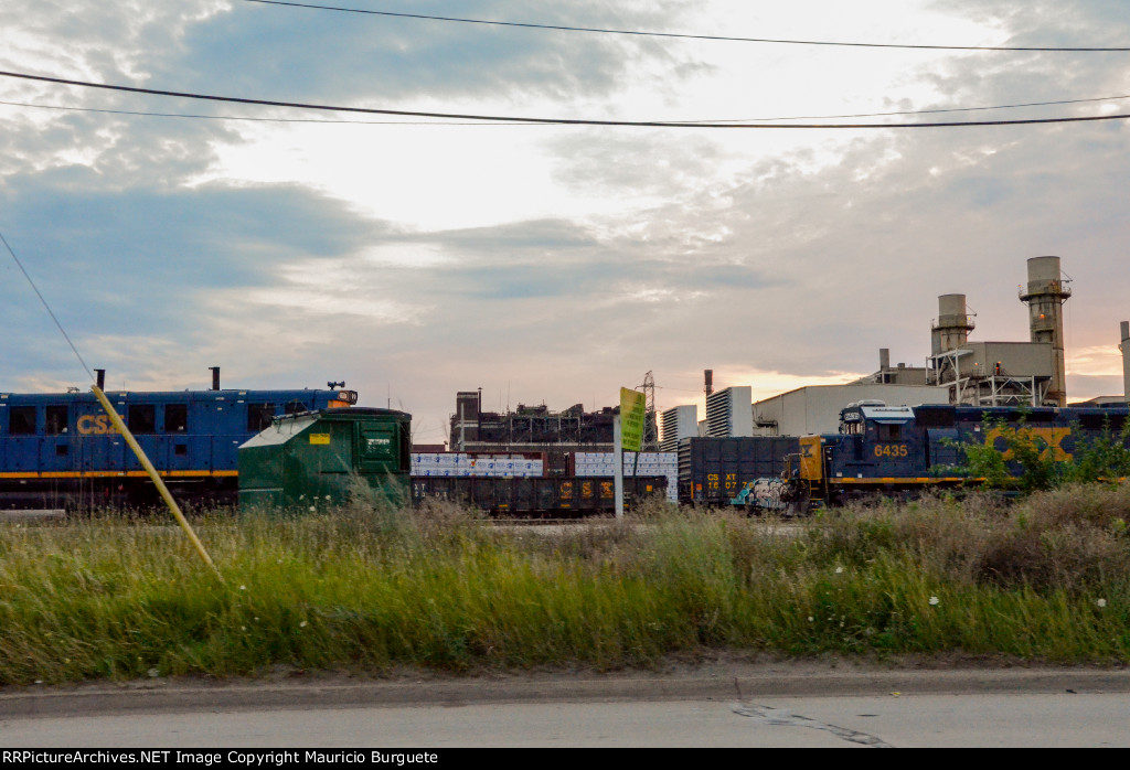 CSX Locomotives in the Yard leading a train